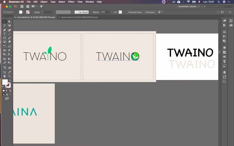 Mes ebauches de logos Twaino