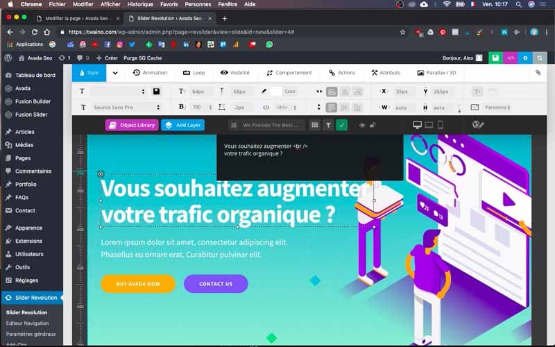 Ecrire le texte adapte
