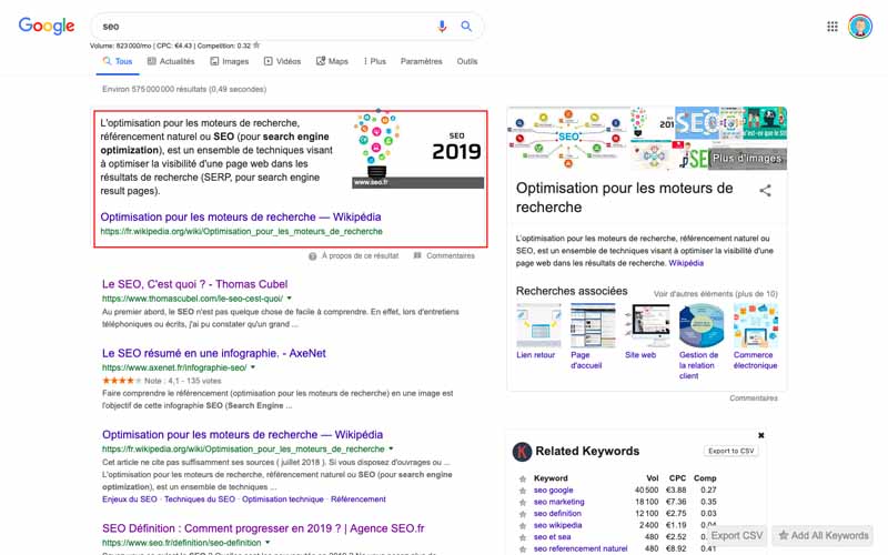 Featured snippet