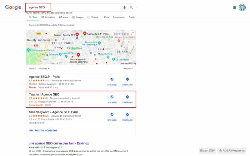 Recherche locale SEO definition
