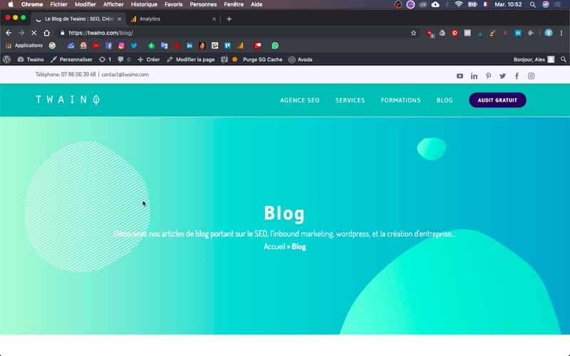Capture d'écran interface design avec dégradé turquoise bleu