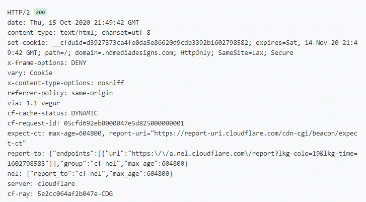 Reponse HTTP 200