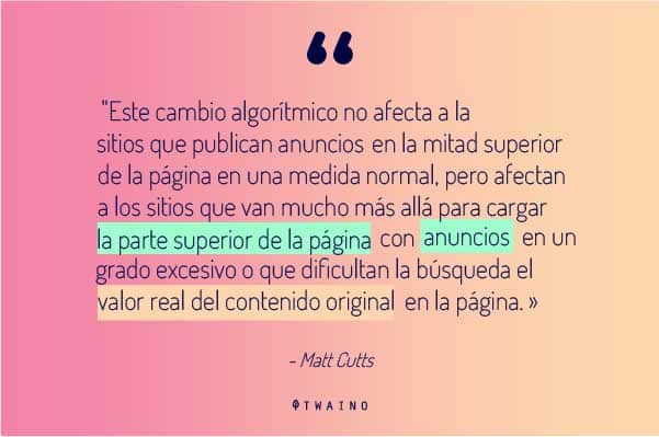  l  afimación  de Matt Cutts